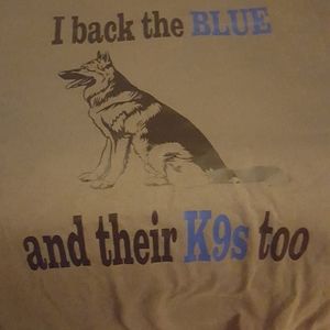 6XL BLUE LINE POLICE DOG T-SHIRT NEW